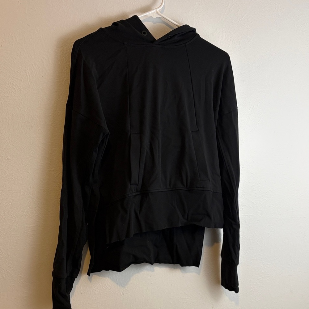 Woman’s Athletic Black Hooded Sweatshirt